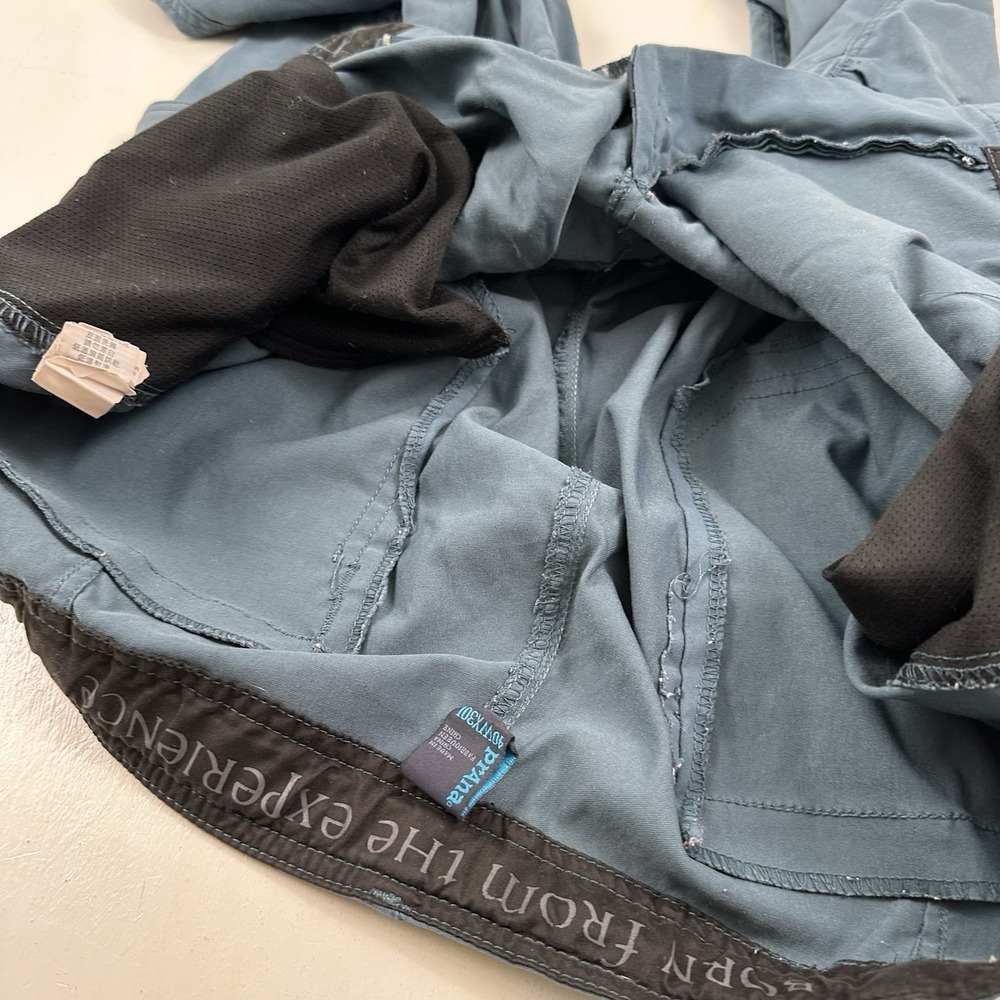 Prana Zogger Cargo Pants Men 40x30 Blue Teal Joggers Belted Nylon Stretch Hiking - Picture 13 of 14